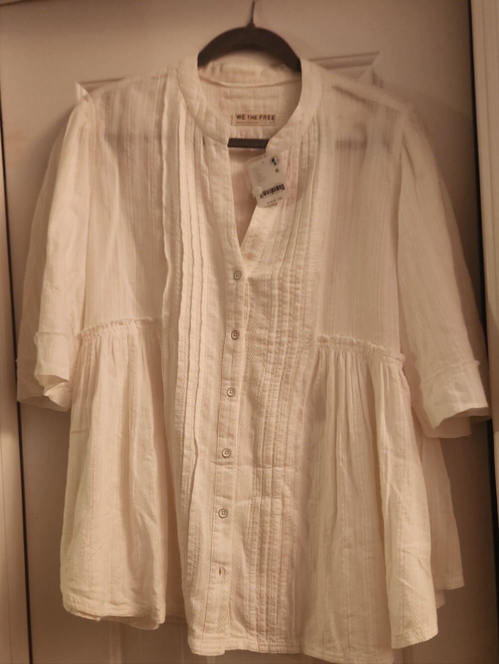 We The Free Willow Cream Button-Front Peasant Tunic